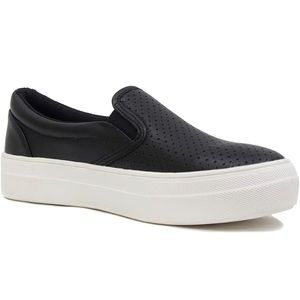 Soda brand slip on black shoes. Size 7.5